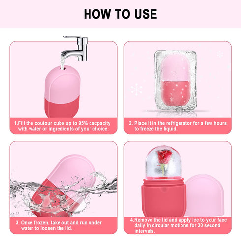 Ice Roller For Face and Eye, Ice Facial Roller Massage guasha Shrink Pore Skin Care Tools, Reusable Ice Stick Remove Dark Circle, Ice Face Mold Sp...