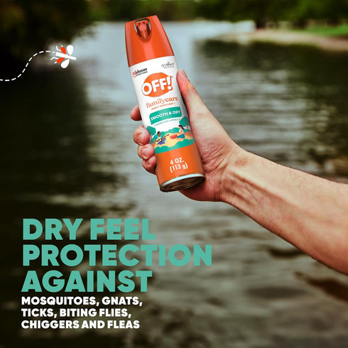 OFF! FamilyCare Insect & Mosquito Repellent Aerosol, Smooth and Dry Formula Bug Spray, Provides Up to 6 Hours of Protection, 4 Oz...