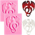 2 Pieces Dragon Silicone Mold Cute Dragon Fondant Mold Animal Dragon Chocolate Mold Baking Mould Tool for Cake Decorating Polymer Clay (Flying Dra...