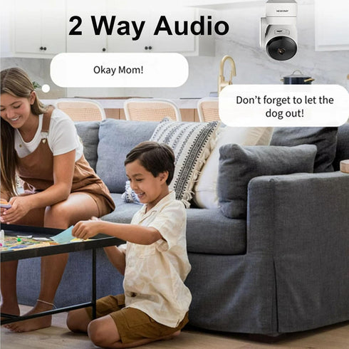 Indoor Camera for Home Security 360°, 1080p Pet Cameras with Pan&Tilt, Night Vision, Motion Detection, 2-Way Audio, Compatible with Alexa/Google A...