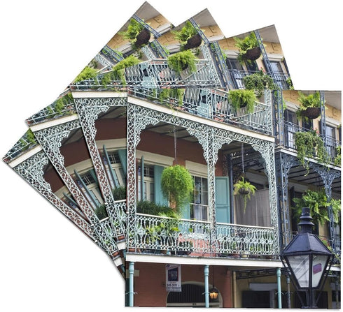3dRose cst_90472_3 Louisiana New Orleans French Quarter Rob Tilley Ceramic Tile Coasters, Set of 4...