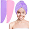 Basumee Microfiber Hair Towel Wrap for Kids, 2 Pack Hair Wrap Towels Drying Towel Wrap for Women Girls Hair Turban Towel for Wet Hair Wraps, Pink ...