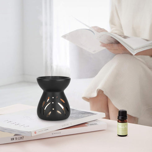 ComSaf Essential Oil Burner Wax Melt Burners Set of 1, Aromatherapy Aroma Burner Ceramic Oil Diffuser Candle Tealight Holder Home Bedroom Decor Ch...