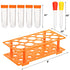 ZENFUN 12 Pieces Jumbo Test Tubes with Stand, Plastic Test Tubes for Primary Science, 5 Pieces Jumbo Test Tubes, 6 Pieces Liquid Droppers Silicone...