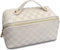 Travel Makeup Bag Large Capacity Cosmetic Bags for Women Organizer Checkered Bag (Square White)...