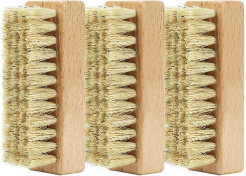 Sneaker Shoe Cleaner Brushes, Boar Bristles Wooden Cleaning Brush Cleans Dirt and Grime from Shoes and Laundry - 3 Pack...
