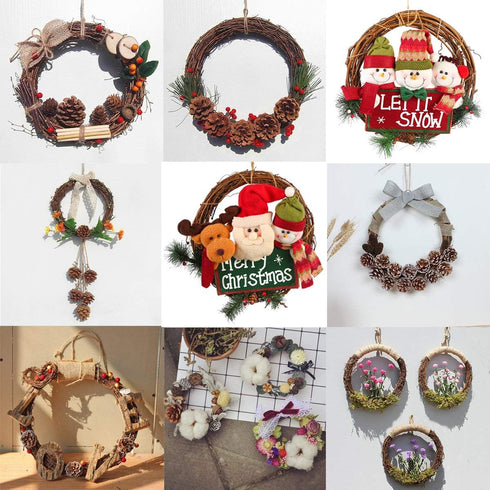 Natural Grapevine Wreath Ring - DIY Craft Vines Base Roll for Rustic Summer Fall Christmas Wreath Door Garland Home Wedding Party Decor Gift Hangi...