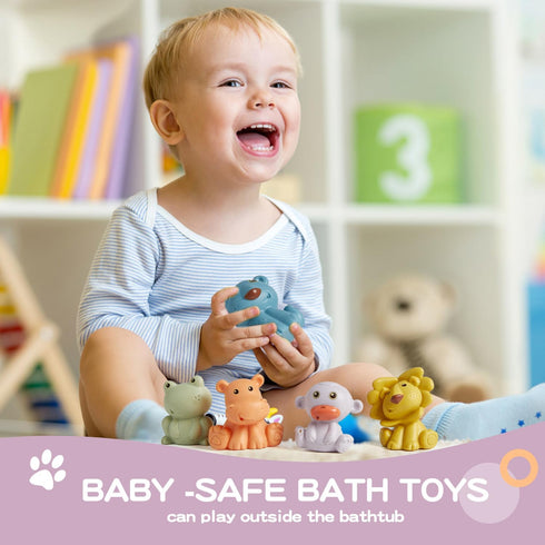 No Hole Bath Toys - 9PC Animal Bath Toys for Babies 6-12 Months, Baby Pool Bathtub Float Toys Presents for Preschool Toddlers Boys Girls...