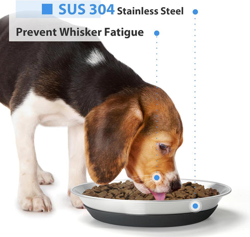 Premium Stainless Steel Dog Bowls - Non-Slip, 2.5 Cups Capacity, Durable and Safe for Your Beloved Pet...