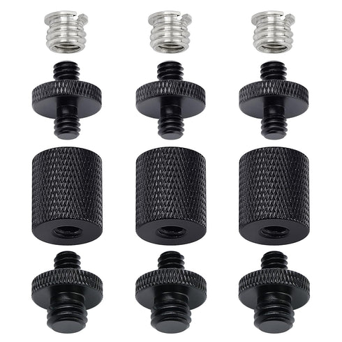 12 Pcs 1/4" 3/8" Camera Screws Adapter, Tripod Screw Adapter Converter Light Stand Adapter for DSLR Camera Tripod Mount, Shoulder Rig, Flash Light...