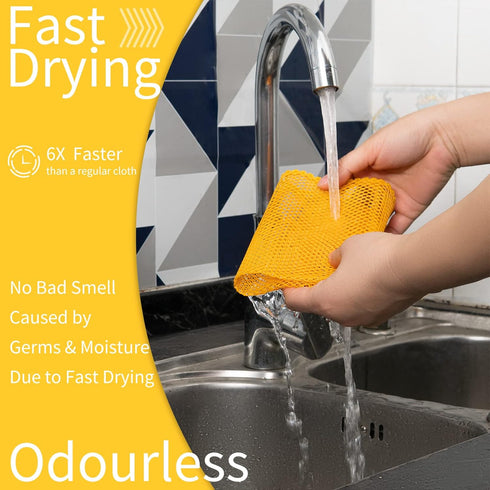 6Pcs Dish Wash Net,Innovative Mesh Cloth,Ultra Non-Scratch Dish Rags for Washing Dishes,100% No Odor/Quick Dry,Perfect Scrubber,Dish Sponges for W...