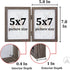 AEVETE 5x7 Double Picture Frames Hinged Wood Folding Picture Frames Vertically Display, Real Glass Front, Gray...
