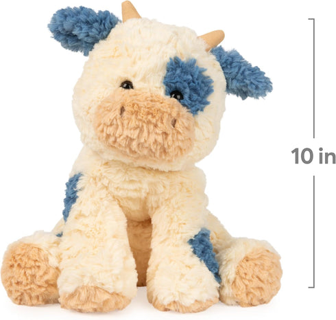 GUND Cozys Collection Cow, Stuffed Animal for Ages 1 and Up, Spring Decor Plush Toy, Cream/Blue, 10”...