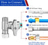 Tee Stop Valve Add-A-Tee Valve, 3/8" Compression Faucet T Adapter Connector Splitter for Dishwasher Washing Machine Toilet Supply Line(3/8x3/8x3/8...