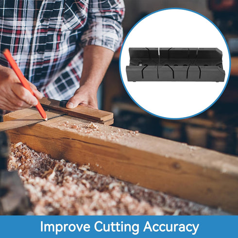 Miter Saw Box, 0/22.5/45/90 Degree Woodworking Miter Woodworking Miter Saw Box ABS Saw Box Cabinet Wood Angle Cutting Saw Box Wood Gypsum Oblique ...