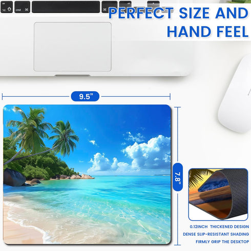 Mouse Pad, Non-Slip Rubber Base Mouse Mat Mousepad Waterproof Gaming Square Mouse Pad for Wireless Mouse, Computers Laptop Home Office (Hawaiian s...