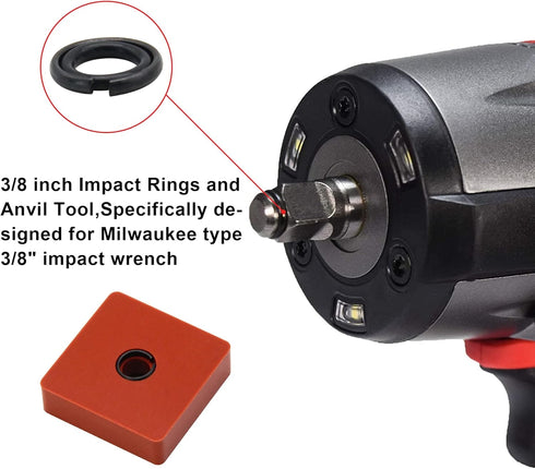 15 Sets 3/8" Impact Wrench Retaining Rings with O-Ring, Compatible with Electric/Pneumatic Cordless Wrench, Including Retainer Ring Anvil Install ...