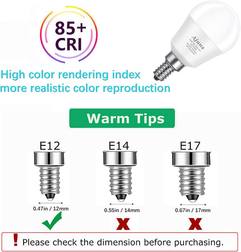 LED Ceiling Fan Light Bulbs 40W Equivalent 120V LED Candle Holder Bulb, 5W 2700K Warm White Used for Chandeliers, Ceiling Fan Lights, Wall Chandel...