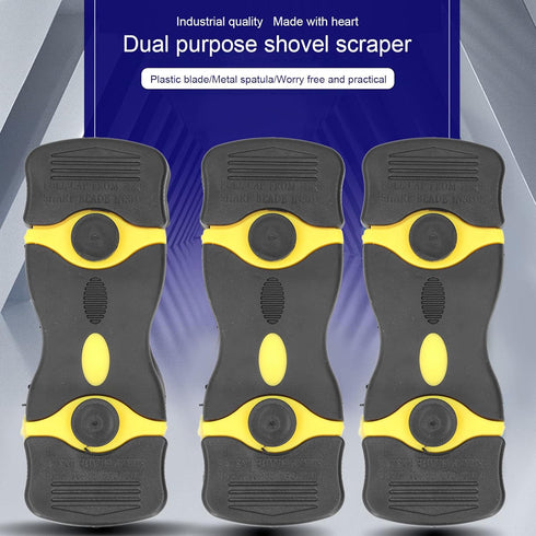 2 in 1 Scraper Tool, Ergonomic Handle ABS Metal Plastic Blades Razor Scrapers 2Pcs for Boat(Black+Yellow)...