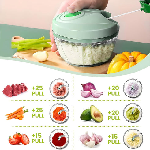 Vegetable Chopper Manual Food Processor, Veggie Chopper Cutter for Salad Garlic Nut Onion...