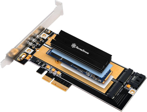 SilverStone Technology Aluminum Alloy Heatsink with Multiple Thermal Pads for PCIE NVME M.2 or SATA M.2 TP02-M2...