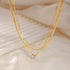 MBW Gold Layered Set Necklaces for Women, Dainty 14K Gold Plated Layered CZ Pendant Necklaces Simple Gold Herringbone Snake Choker Cuban Link Pape...