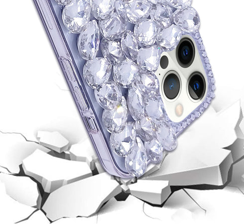 Bonitec Compatible with iPhone 13 Pro Max Case for Women 3D Glitter Sparkle Bling Case Luxury Shiny Crystal Rhinestone Diamond Bumper Clear Gems C...