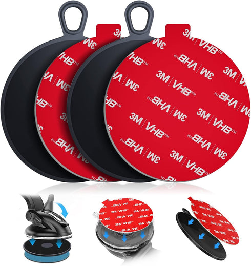 volport Dashboard Pad Mounting Disk for Suction Cup Phone Mount, 2.95in/75mm Sticky Adhesive Disc for Car Dash Cam GPS Holders with 3M Extra Stron...