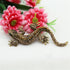 Crystal Rhinestone Gecko Lizard Reptile Animal Pin Brooch...
