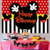 7x5FT Mickey Birthday Backdrop Happy Birthday Dots Photography Background Banner for Kids Boy Mouse Themed 1st 2nd 3rd 4th 5th Birthday Party Supp...