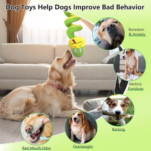 Squeaky Dog Toys for Large Dogs, Interactive Tug of War Puppy Toys with Pull Rope, Stuffed Pet Dog Toys with Soft Fabric Suitable for Small, Mediu...