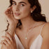 HZMAN Teardrop Earrings Necklace Jewelry Set for Women Bride Dainty 18K Gold White Plated Cubic Zirconia Stud Tearsdrop Earring Wedding Party Jewe...