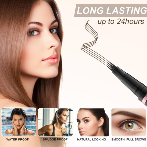 Eyebrow Pencil Makeup Kit, with Waterproof 2-IN-1 Microblading Eyebrow Pen, Eyebrow Pomade, Eyeliner and Dual-ended Eyebrow Brush, Brow Pencil Kit...