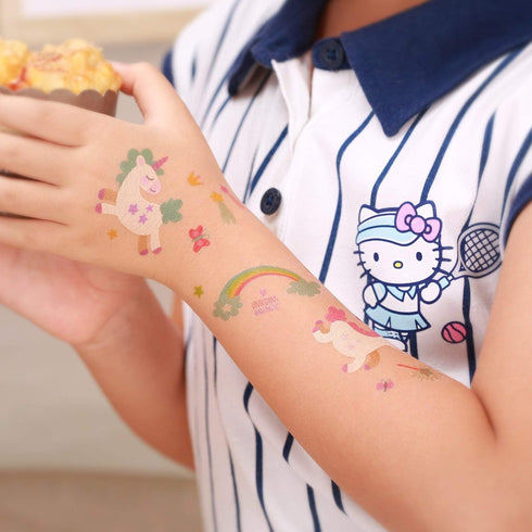 24 Reusable Unicorn Drinking Plastic Straws + 6 Temporary Tattoos for Girls | Birthday Party Supplies - Rainbow Unicorn Party Favors Decorations w...