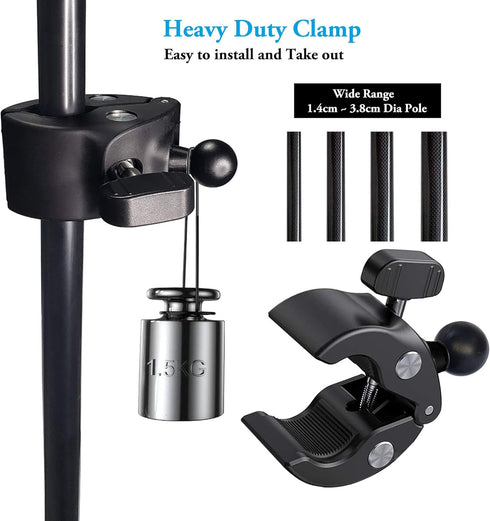 Microphone Music Stand Tablet Smartphone Holder Mount Heavy Duty 360 Degree Swivel Clamp Compatible with 3.5 to 13.5in Phone Tablets, iPad Pro 12....