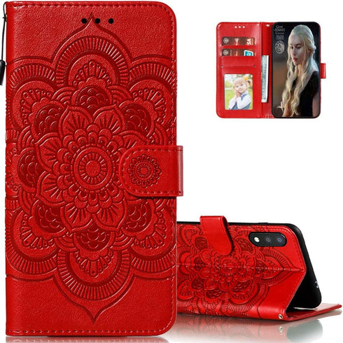 for Samsung Galaxy A01 Case Flip Premium Wallet Phone Case PU Leather Mandala Embossed Shockproof Cover with Kickstand Card Holder Cover for Samsu...