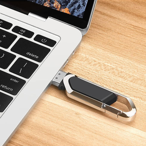 64GB USB Flash Drive Portable Metal Thumb Drive with Keychain USB 2.0 Memory Stick Pen Drive for External Data Storage, Black...