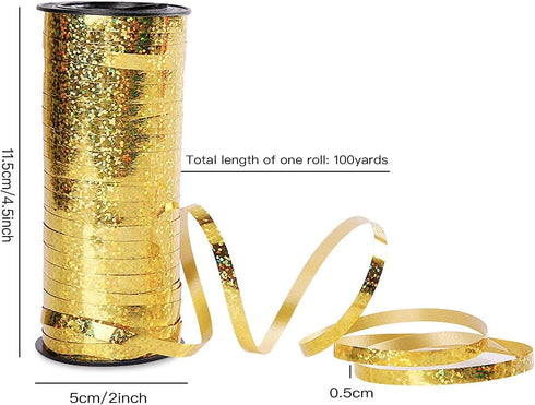 7 Pack Curling Ribbon, Crimped Curling Ribbon Metallic Balloon Ribbon Gift Wrap Ribbon Balloon String Shiny Wrapping Ribbon for Crafts, Christmas,...