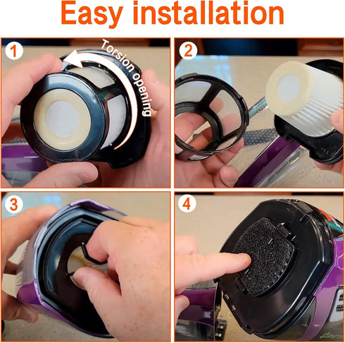 3 Pack Handheld Vacuum Filter for Bissell Pet Hair Eraser Lithium Ion Hand Vacuum filter Replacement 2390 2390A 2389 2579 2284W Replaces 1614203 1...
