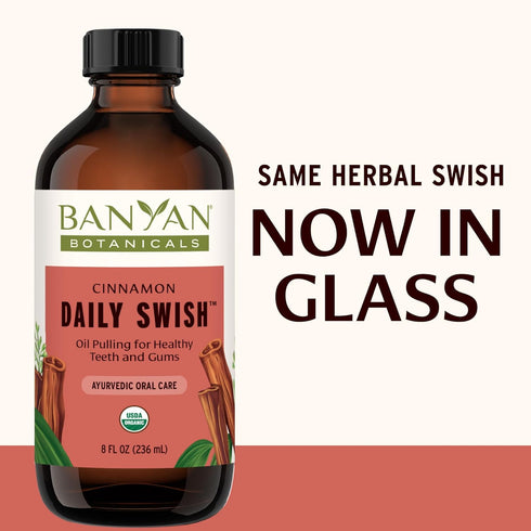 Banyan Botanicals Cinnamon Daily Swish – Organic Ayurvedic Pulling Oil with Coconut Oil – Mouthwash for Fresh Breath and Sparkling Oral Health* – ...