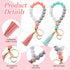 Tondiamo 6 Pcs Silicone Wristlet Keychain for Women Cute Car Key Ring Bracelet Beaded Bangle Chains with Leather Tassel...