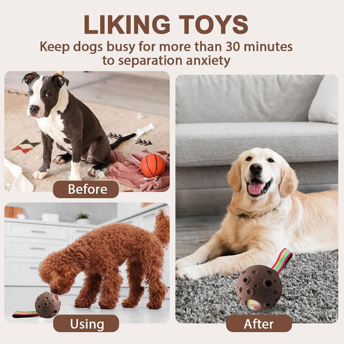 Dog Chew Toys, Treat Dispensing Dog Toys for Refillable Homemade Freezable Food to Keep Them Busy, Durable Puzzle Toys to Reduce Anxiety, Interact...