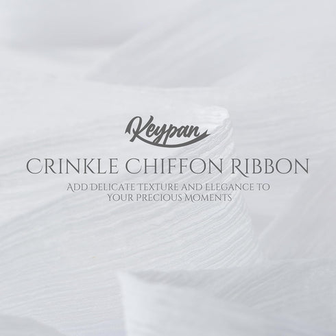 White Ribbon Crinkle Chiffon 1 1/2 Inch Handmade Tulle Fabric Silk Ribbon for Flower Bouquet Wedding Decor Gift Wrapping 3 Rolls 9 Yd...