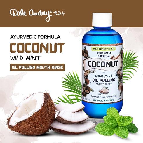 Coconut Pulling Oil for Teeth and Gums with Metal Tongue Scraper | Mint Coconut Oil Pulling for Teeth Whitening Mouthwash | Ayurvedic Teeth Pullin...