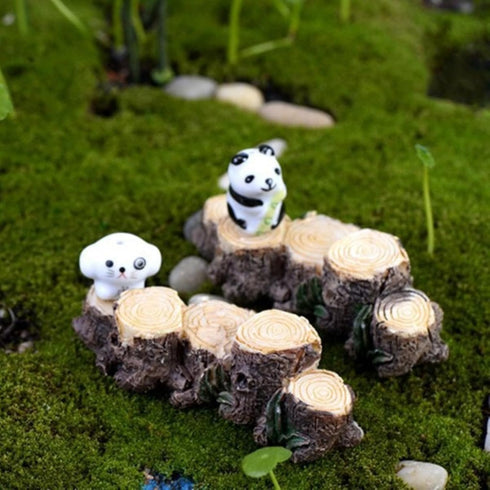 1Pc Brown Yard and Garden Decor Miniature Resin Stump Micro Landscape Fairy Garden Mini Ornament Dollhouse Decor Garden Sculptures and Statues...