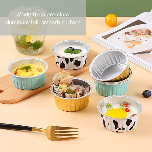Mini Aluminum Foil Cupcake Baking Cups with Lids (40pcs, 5oz) Round Cupcake Foil Liners Tart Pie Tin Pan Holder - Disposable Mini Cake Containers ...