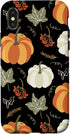 iPhone X/XS Autumn falling leaves and pumpkin spice harvest happy fall Case...