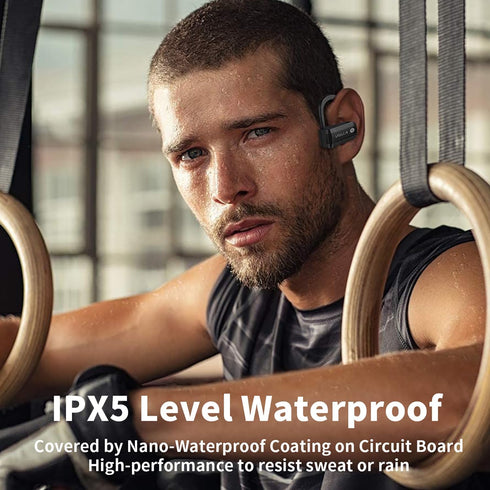 Wireless Earbuds with Microphone,Bluetooth Headphones over The ear,70H Playback time, Leather Display Case,HiFi Sports Ear buds with Ear Hook,Wate...