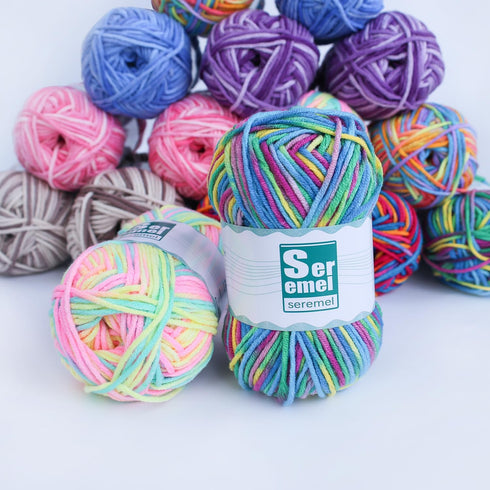 2 Pcs ?2 * 48g/2 * 142yards?Crochet/Knitting Rainbow Yarn,Multicolor Variegated 100% Acrylic Yarn,Crochet Yarn for Beginners,Soft Yarn for Crochet...