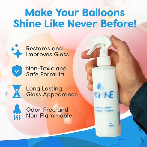 Hi-Shine Balloon Spray 8 oz - Instant Gloss & Vibrant Finish - Enhance Party Decor - Birthdays, Weddings, Special Events - Easy Application - Long...